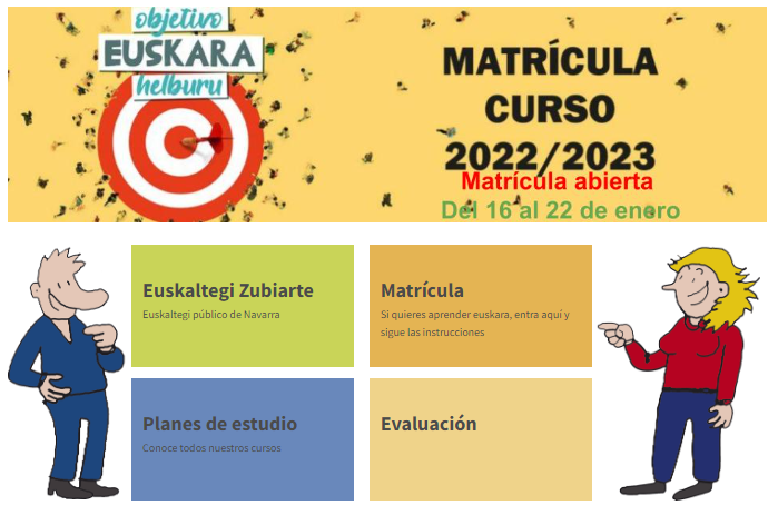 El próximo lunes se abre el plazo de matriculación en los cursos de euskera para personas adultas en Zubiarte